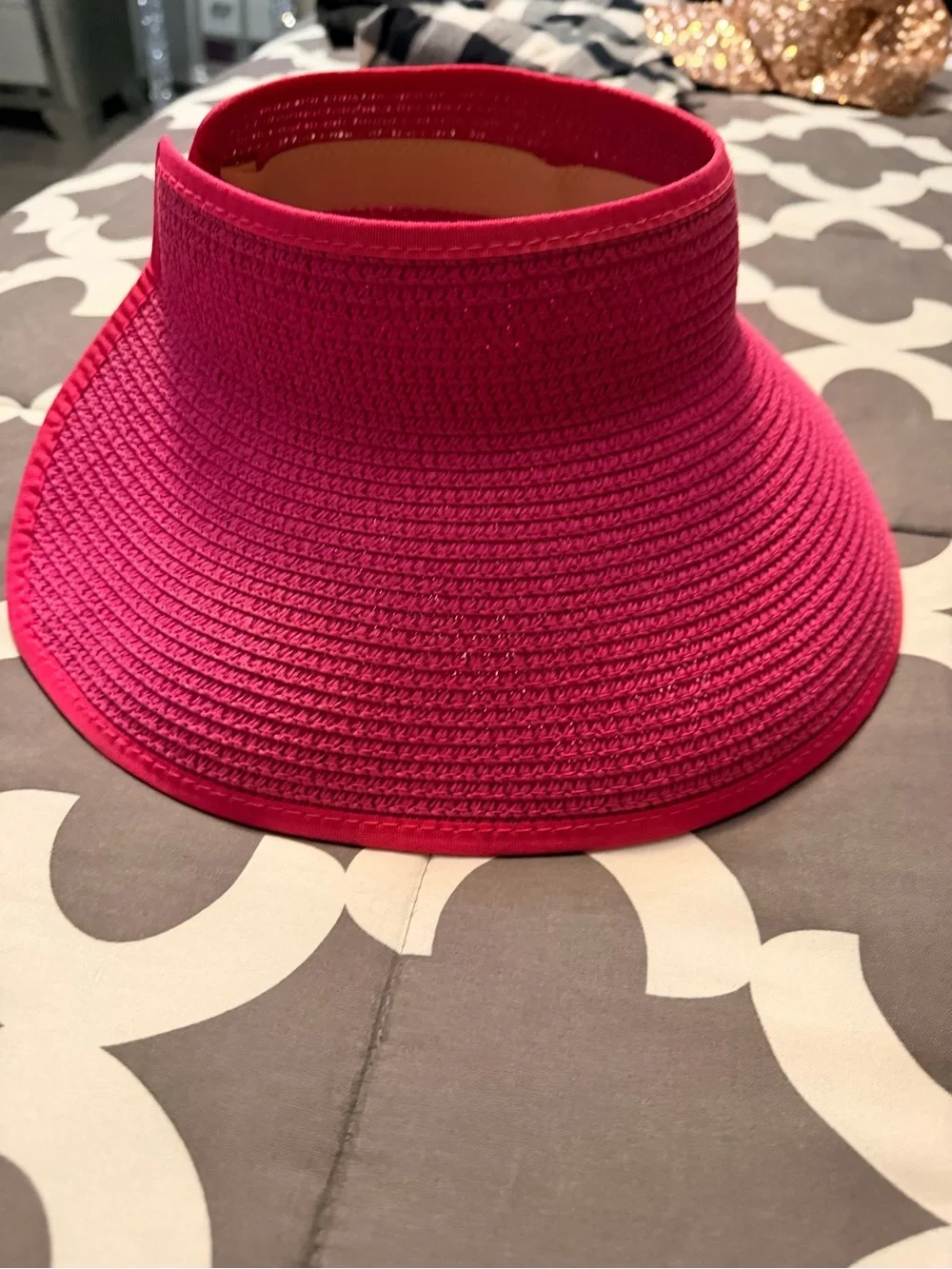 Bright Pink Wide Brim Sun Visor - Women's Sun Protection